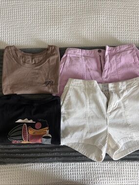 BEACH GIRL OUTFITS 4 pc. RVCA SHORTS AND JETTY CROP TOPS ALL SMALL